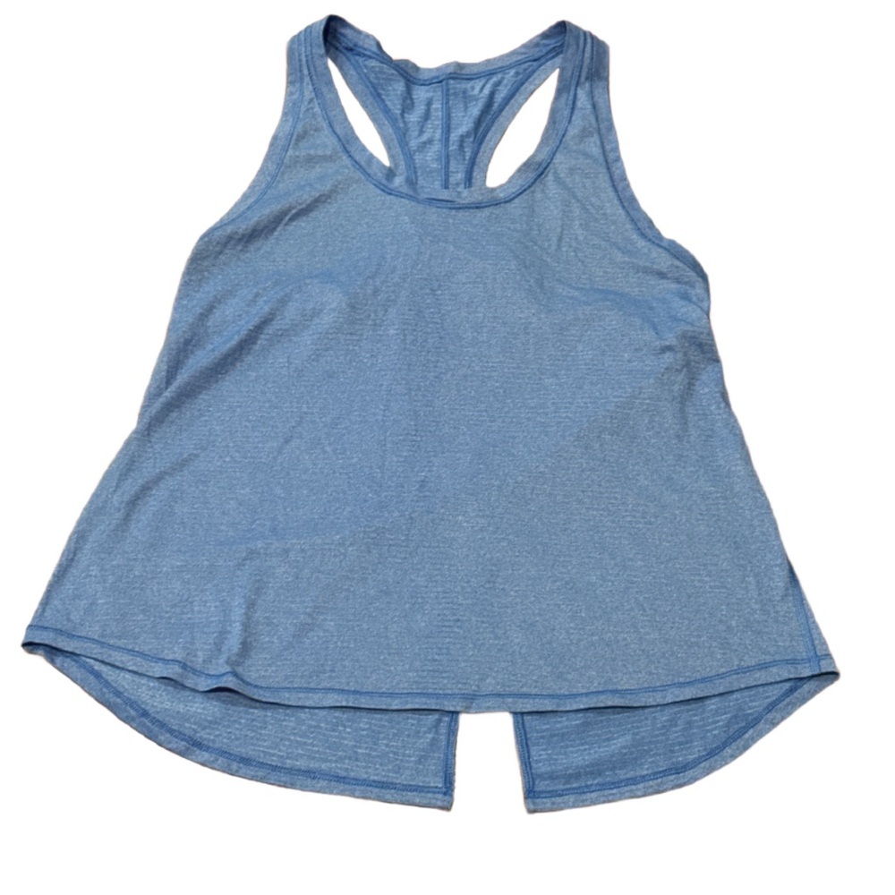Lululemon Slit Back Blue and Silver Striped Tank 6